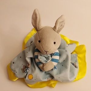 GOODNIGHT MOON Lovey Lovie Blankie  Bunny Plush One Size  Blue-Yellow Colors